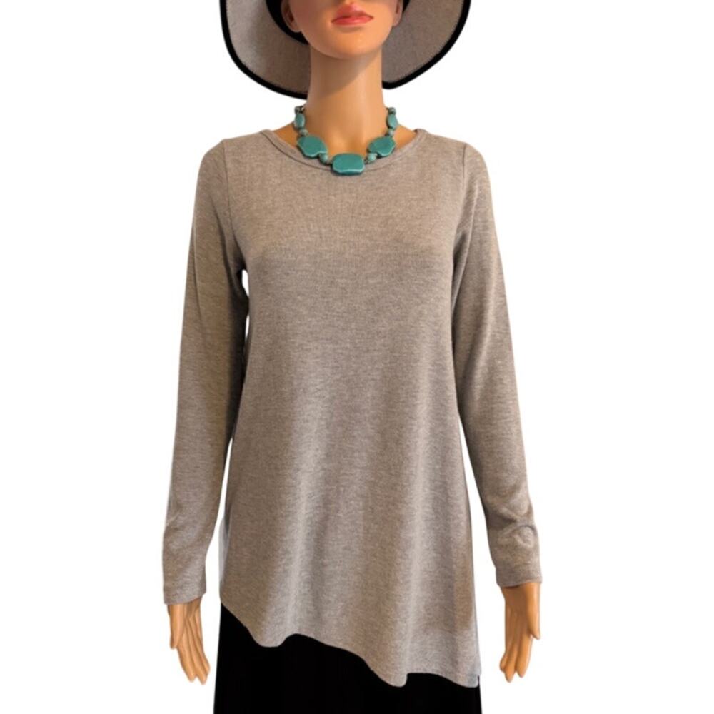 Karen Kane Asymmetrical Lightweight Sweater in Perfect Gray, Women's Size S